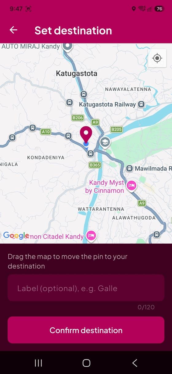 Set destination