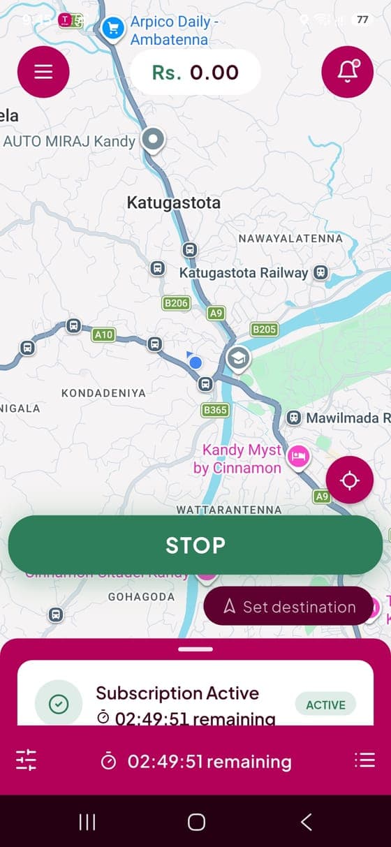 TruRout driver app — earnings dashboard